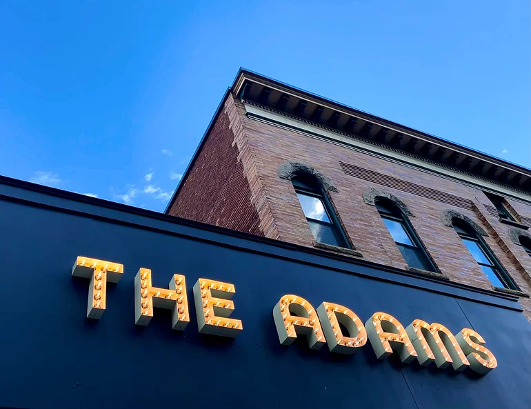The Adams Theater marquee photo