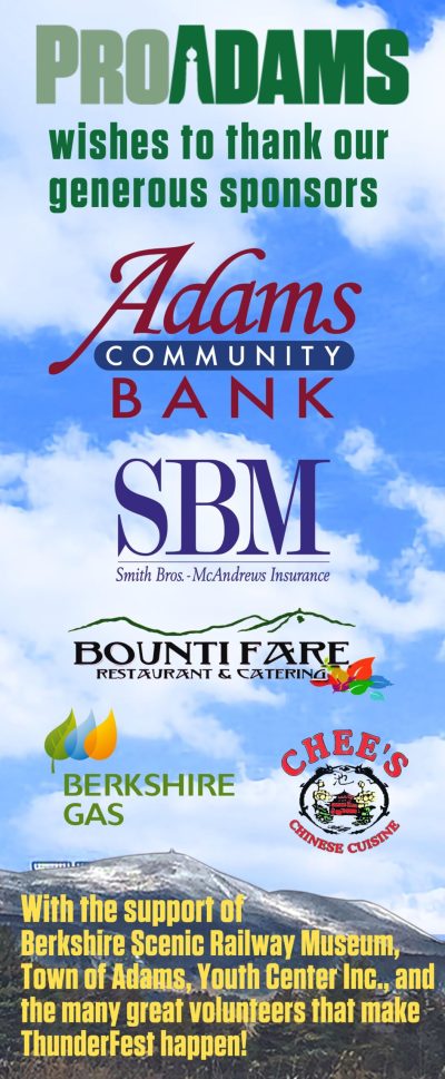 Thunderfest sponsors - ACB, SBM Insurance, Bountifare, Chee's Chinese, Berkshire Gas